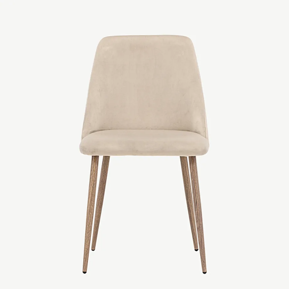 Pehme velvetkattega pruuni värvi söögitool Night pähklivärvi terasjalgadel, 19905-877 – 4