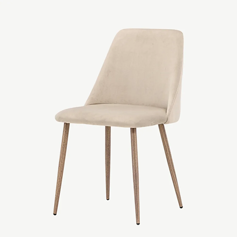 Pehme velvetkattega pruuni värvi söögitool Night pähklivärvi terasjalgadel, 19905-877 – 5