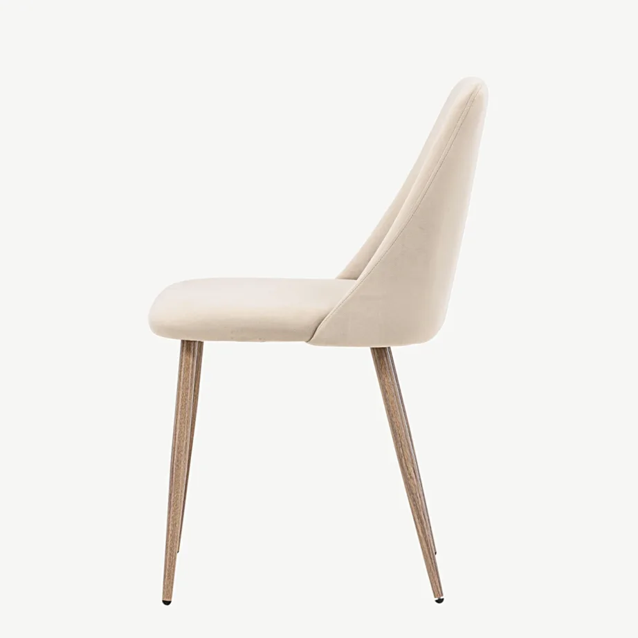 Pehme velvetkattega pruuni värvi söögitool Night pähklivärvi terasjalgadel, 19905-877 – 7