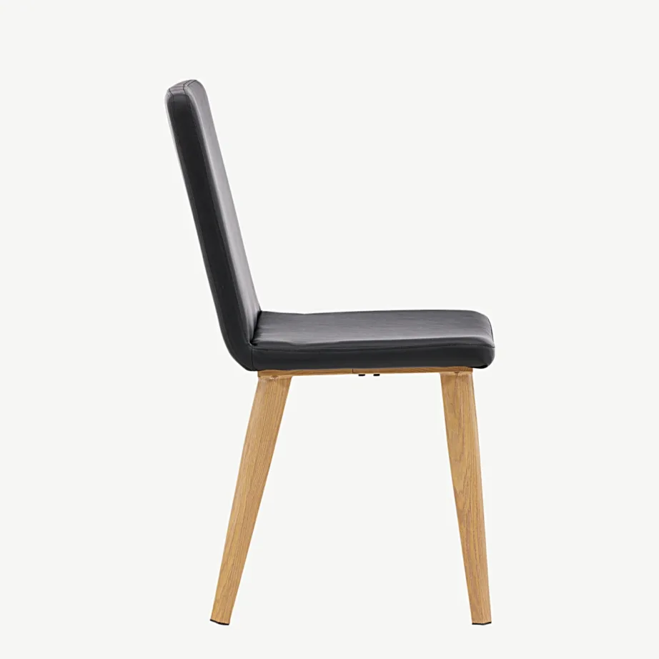 Mustast kunstnahast söögitool Today, loodusliku viimistlusega metalljalad, 19906-458 – 2