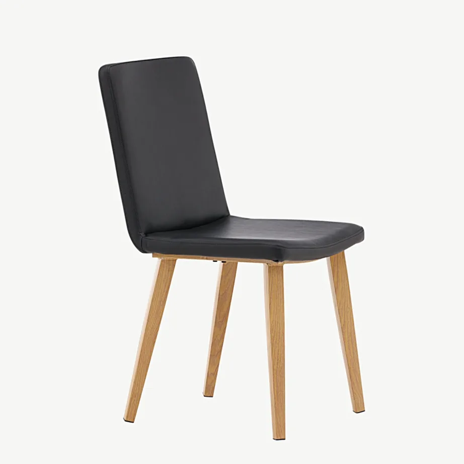 Mustast kunstnahast söögitool Today, loodusliku viimistlusega metalljalad, 19906-458 – 3