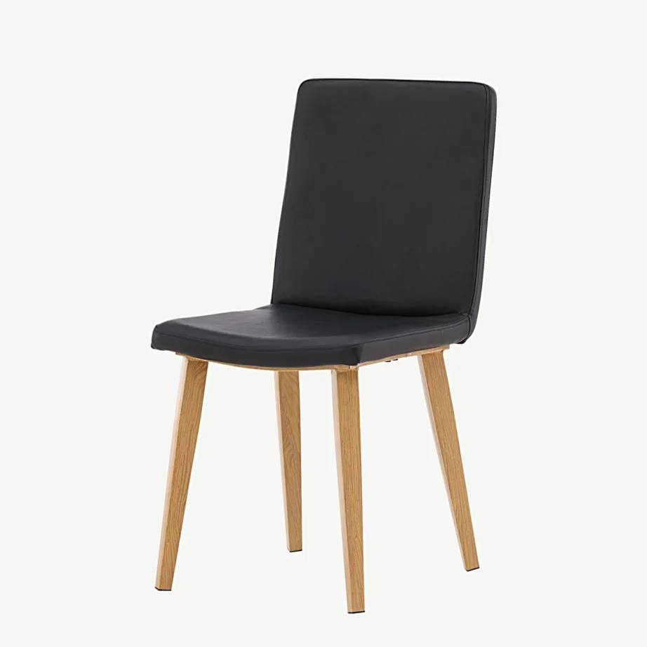 Mustast kunstnahast söögitool Today, loodusliku viimistlusega metalljalad, 19906-458 – 5