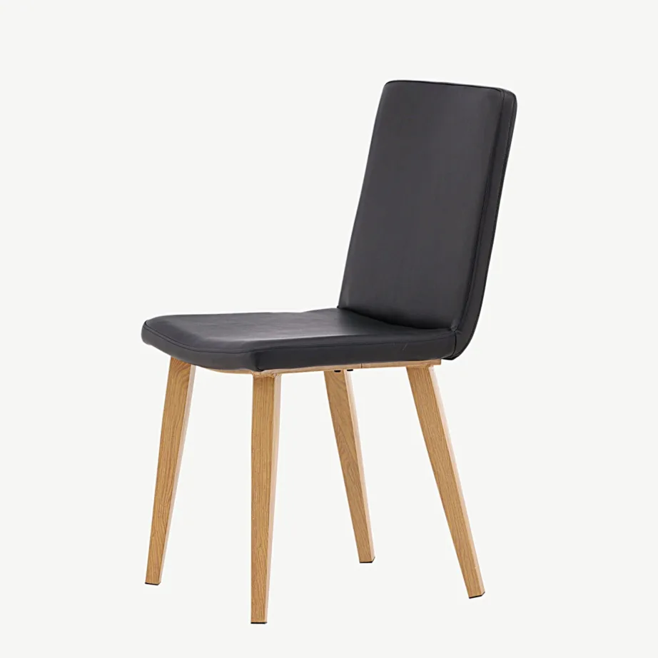 Mustast kunstnahast söögitool Today, loodusliku viimistlusega metalljalad, 19906-458 – 6