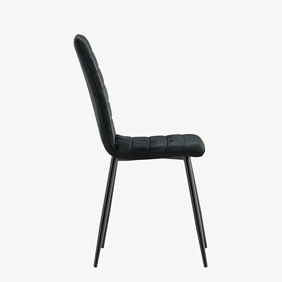 Mustast sametist söögitool Windu (terasjalad, põhjamaine disain), 19908-888 – 2