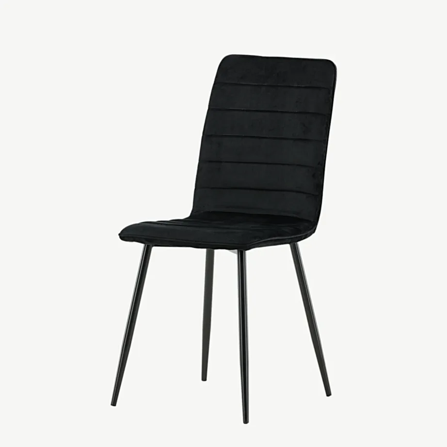 Mustast sametist söögitool Windu (terasjalad, põhjamaine disain), 19908-888 – 5