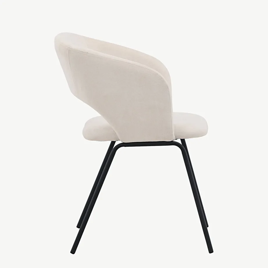 Day söögitool murdvalge polstriga, mustade terasjalgadega, 19909-490 – 2