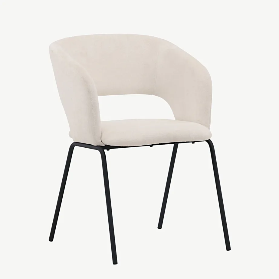 Day söögitool murdvalge polstriga, mustade terasjalgadega, 19909-490 – 3