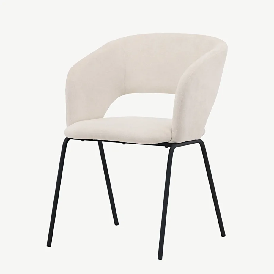 Day söögitool murdvalge polstriga, mustade terasjalgadega, 19909-490 – 5