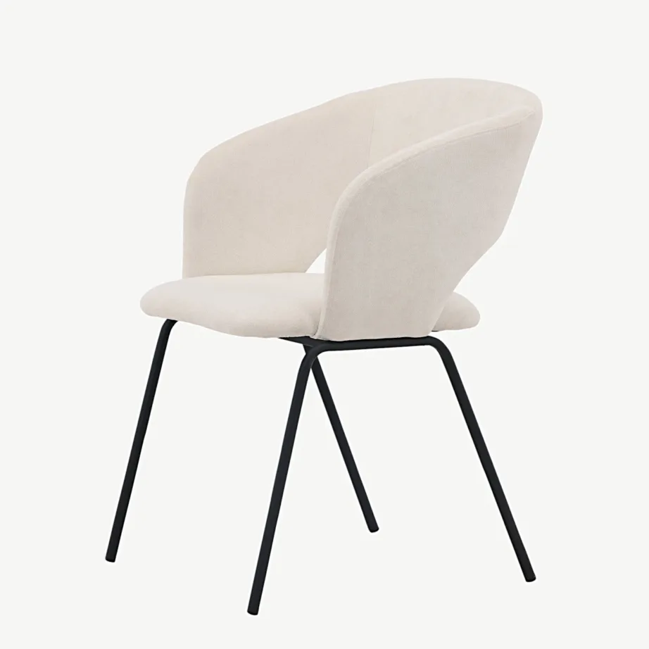 Day söögitool murdvalge polstriga, mustade terasjalgadega, 19909-490 – 6