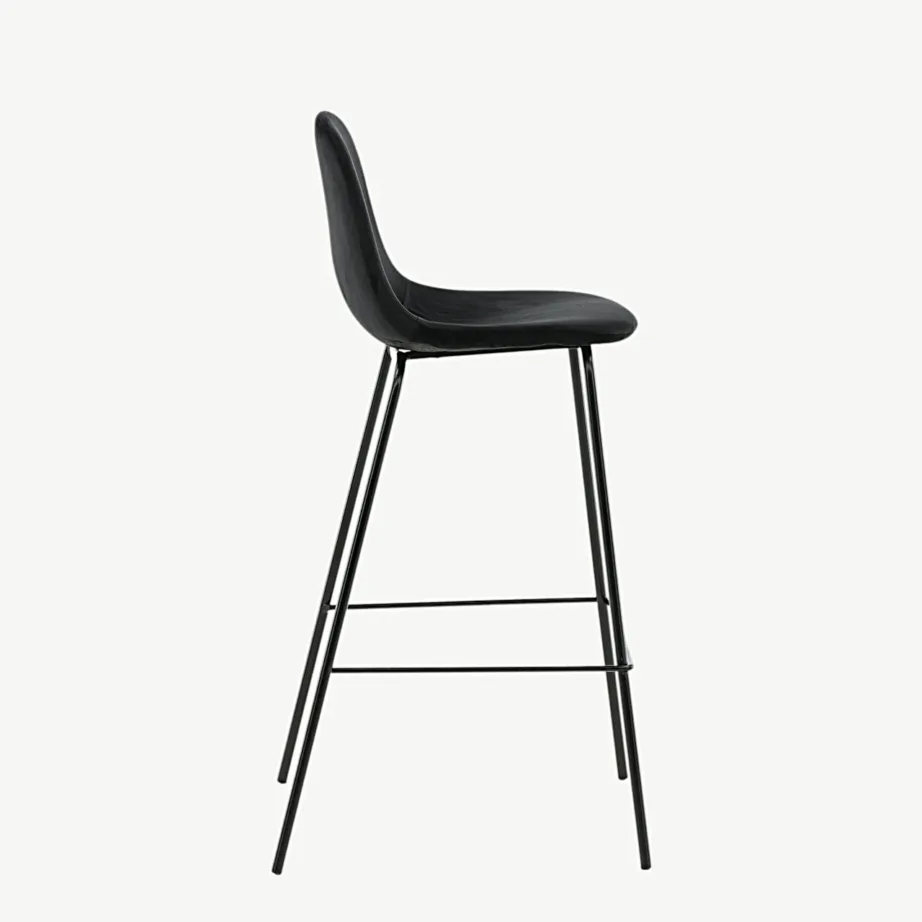 Musta sametkattega baaritool Polar, metalljalgadel, 77 cm, 19909-888 – 2