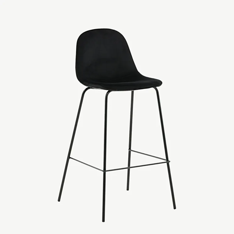 Musta sametkattega baaritool Polar, metalljalgadel, 77 cm - 19909-888