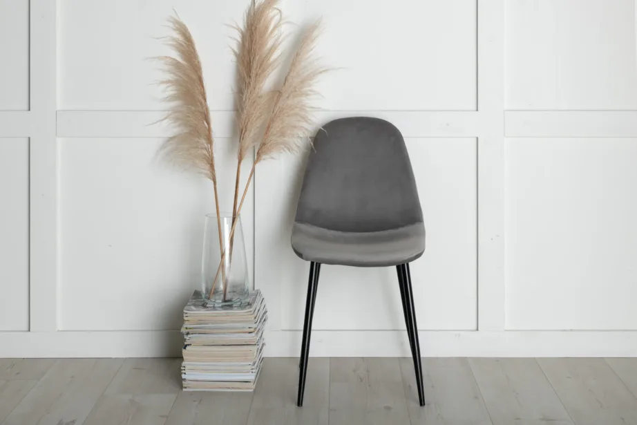 Hallist velvetkangast Polar söögitool, mustade terasjalgadega, 19912-885 – 12