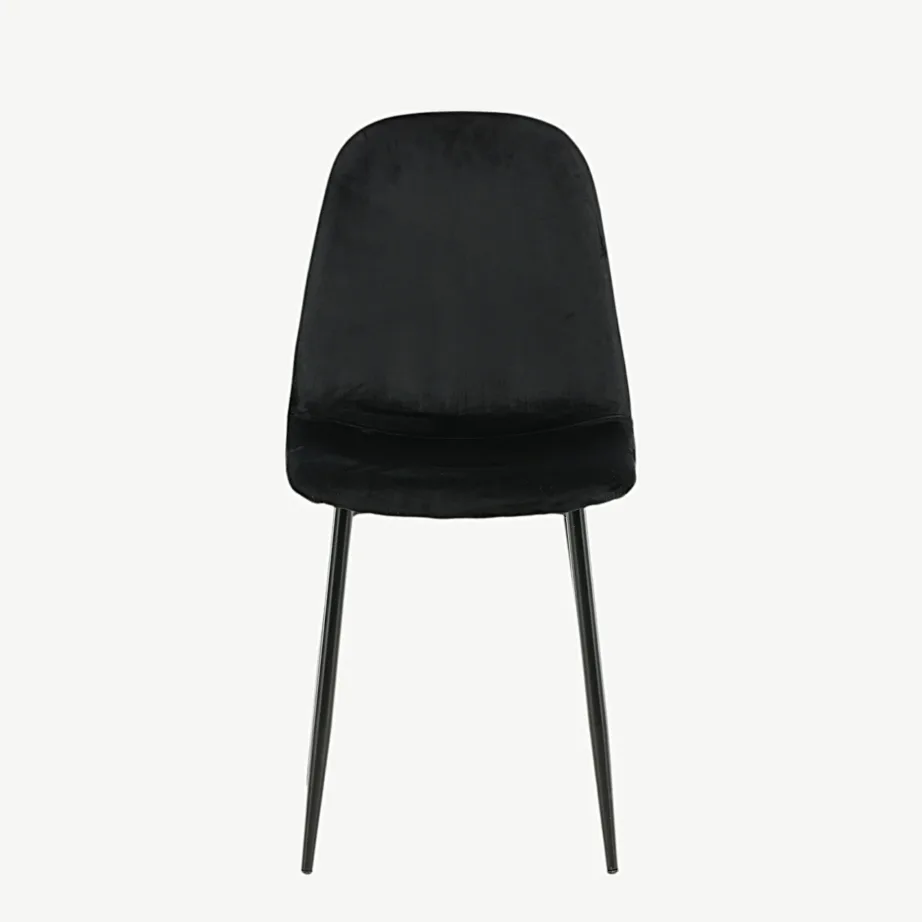 Mustast sametist Polar söögitool mustadel metalljalgadel, 19912-888 – 5