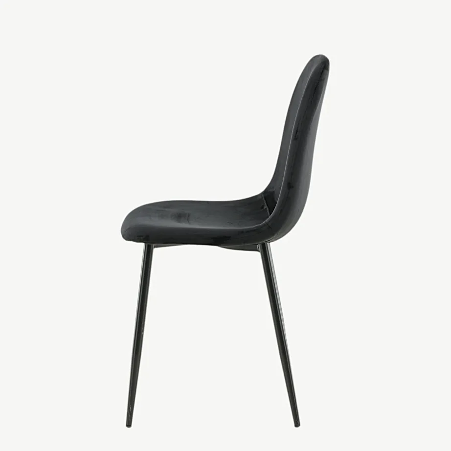 Mustast sametist Polar söögitool mustadel metalljalgadel, 19912-888 – 7