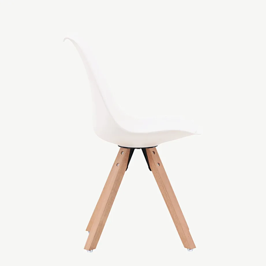 Valge polüpropüleenist istmega söögitool Zeno pöögipuust jalgadega, 19914-360 – 2