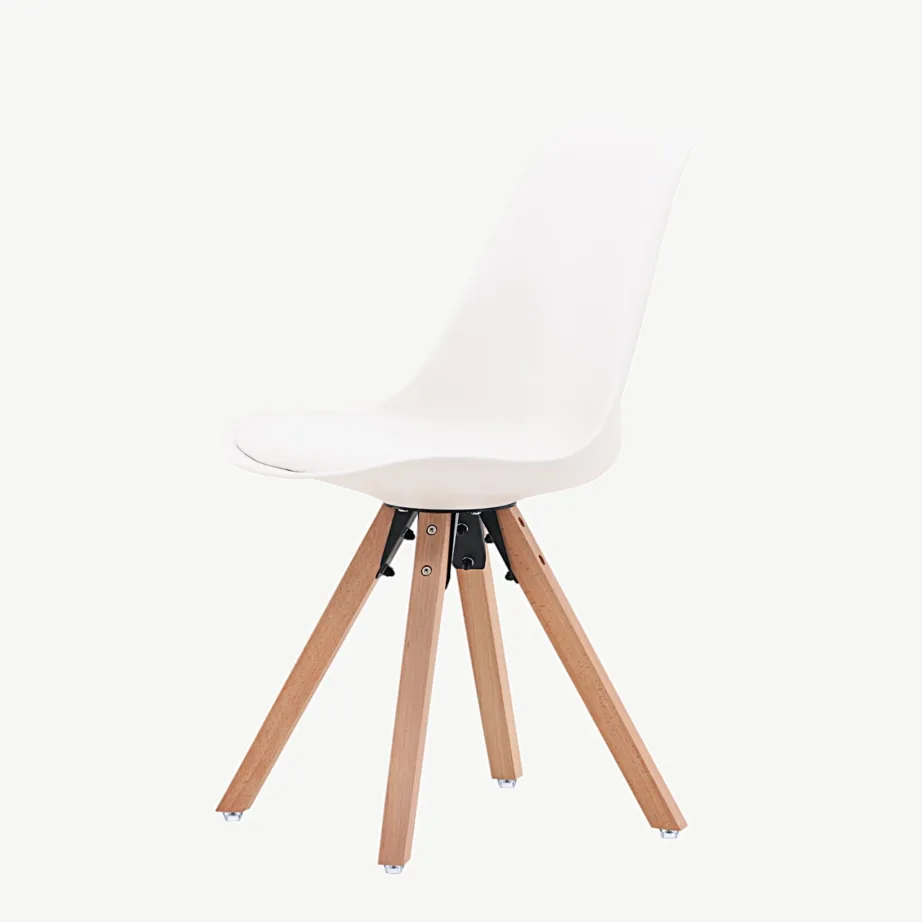 Valge polüpropüleenist istmega söögitool Zeno pöögipuust jalgadega, 19914-360 – 6