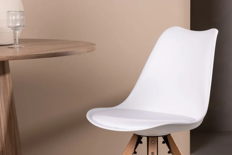 Valge polüpropüleenist istmega söögitool Zeno pöögipuust jalgadega, 19914-360 – 9