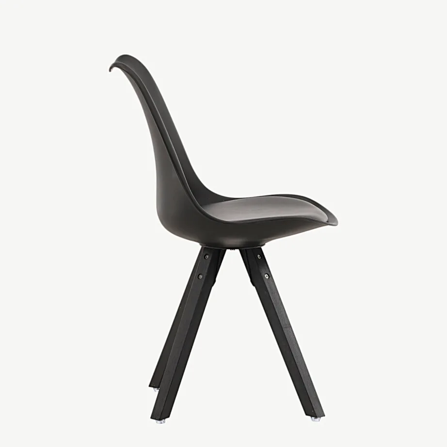 Mustast plastist söögitool Zeno pöögipuust jalgadega, 19914-408 – 2