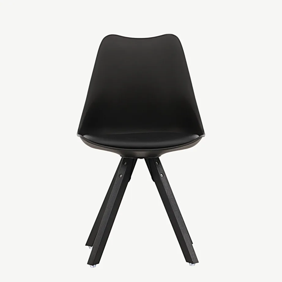 Mustast plastist söögitool Zeno pöögipuust jalgadega, 19914-408 – 4