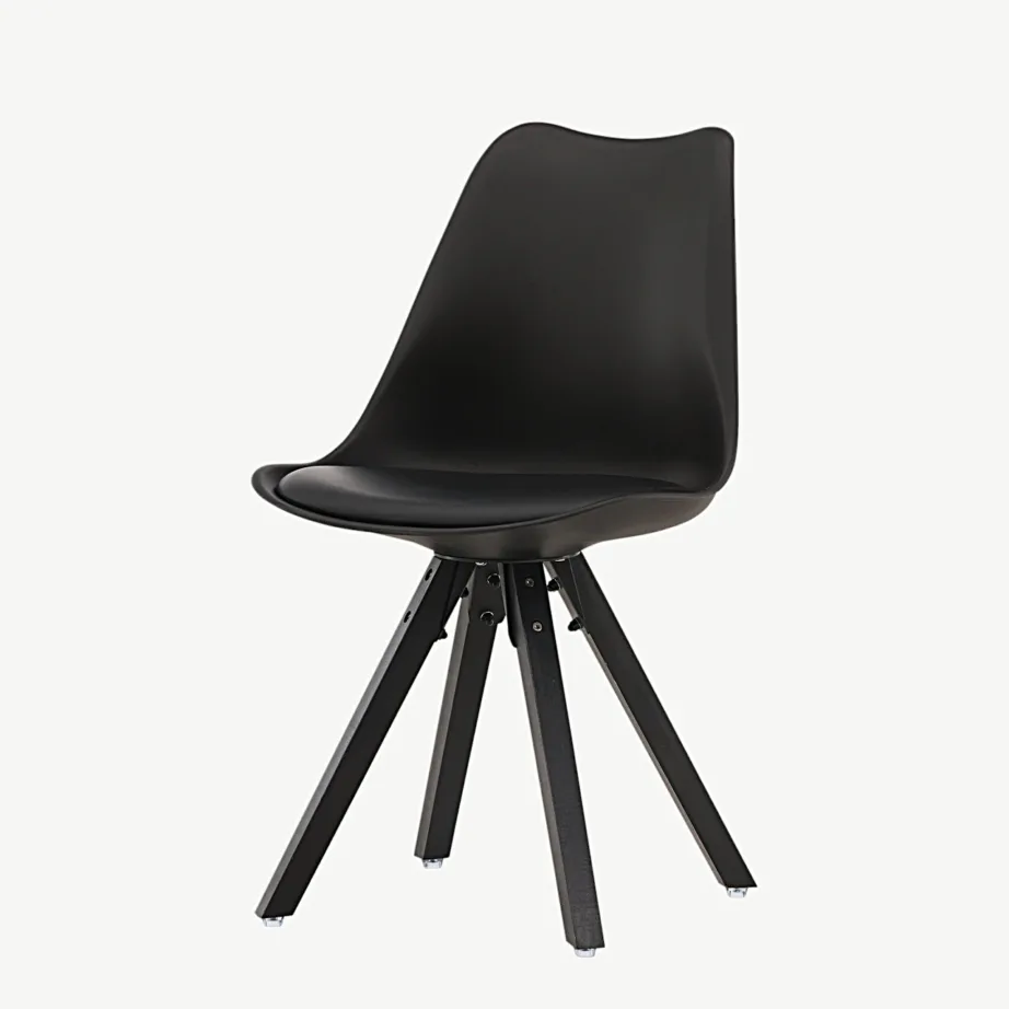 Mustast plastist söögitool Zeno pöögipuust jalgadega, 19914-408 – 5