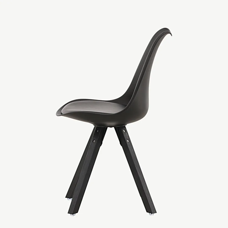 Mustast plastist söögitool Zeno pöögipuust jalgadega, 19914-408 – 7