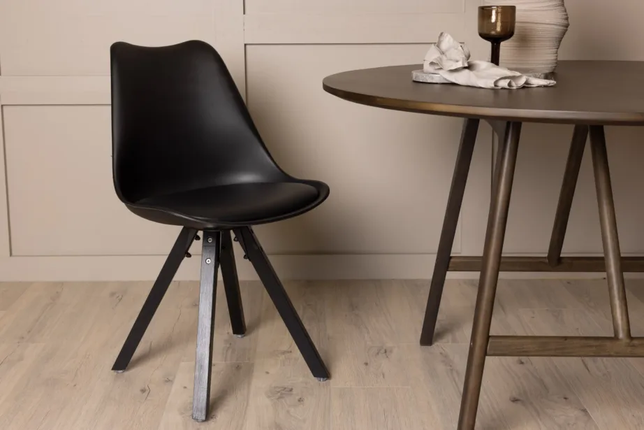 Mustast plastist söögitool Zeno pöögipuust jalgadega, 19914-408 – 8