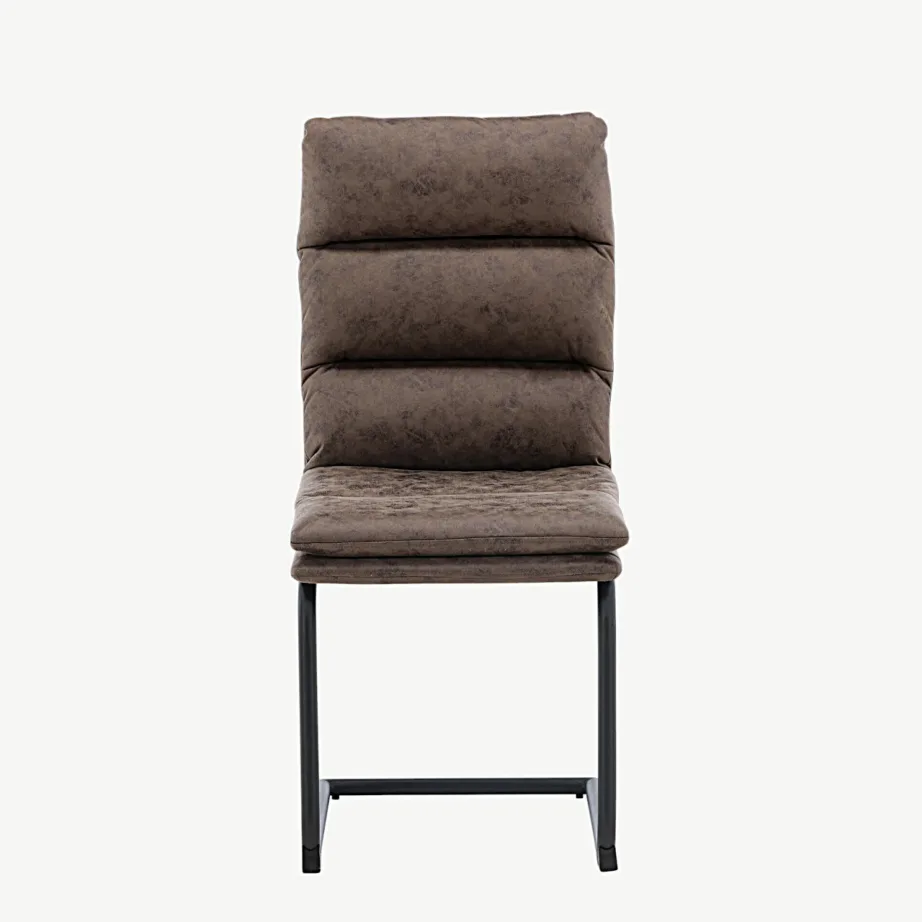 Pruunist mikrokiust söögitool musta terasraamiga Zizo, 19915-877 – 4