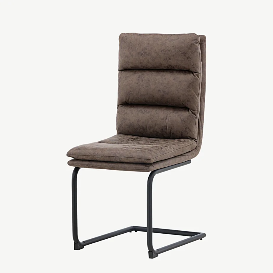 Pruunist mikrokiust söögitool musta terasraamiga Zizo, 19915-877 – 5