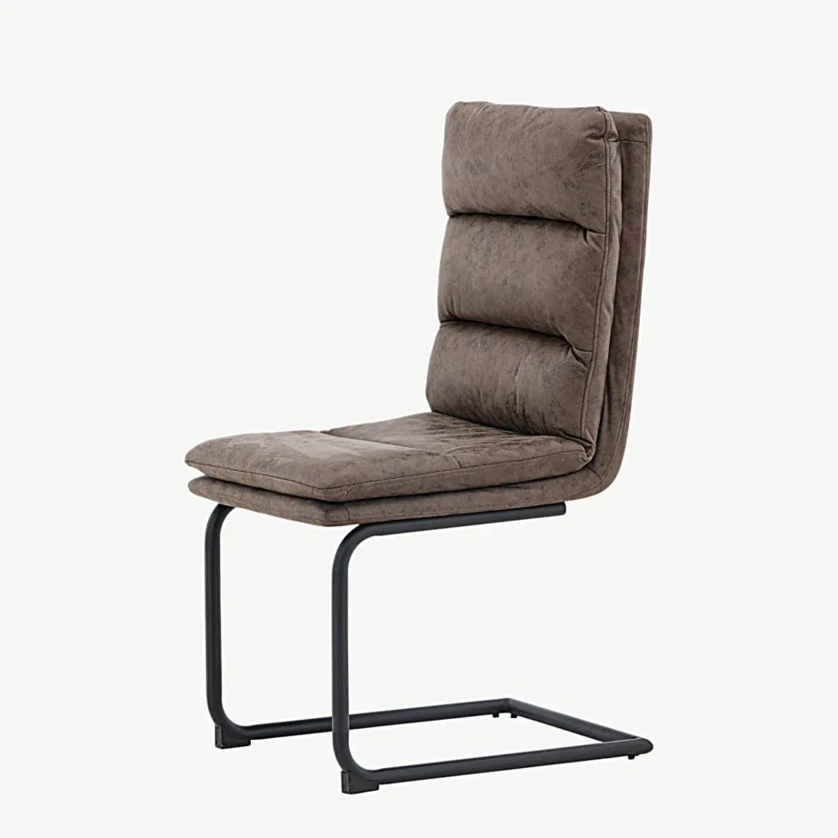 Pruunist mikrokiust söögitool musta terasraamiga Zizo, 19915-877 – 6