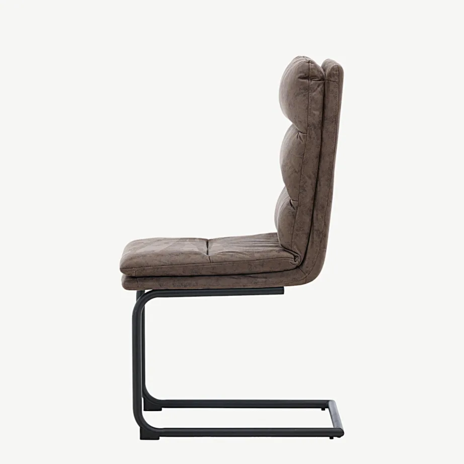 Pruunist mikrokiust söögitool musta terasraamiga Zizo, 19915-877 – 7