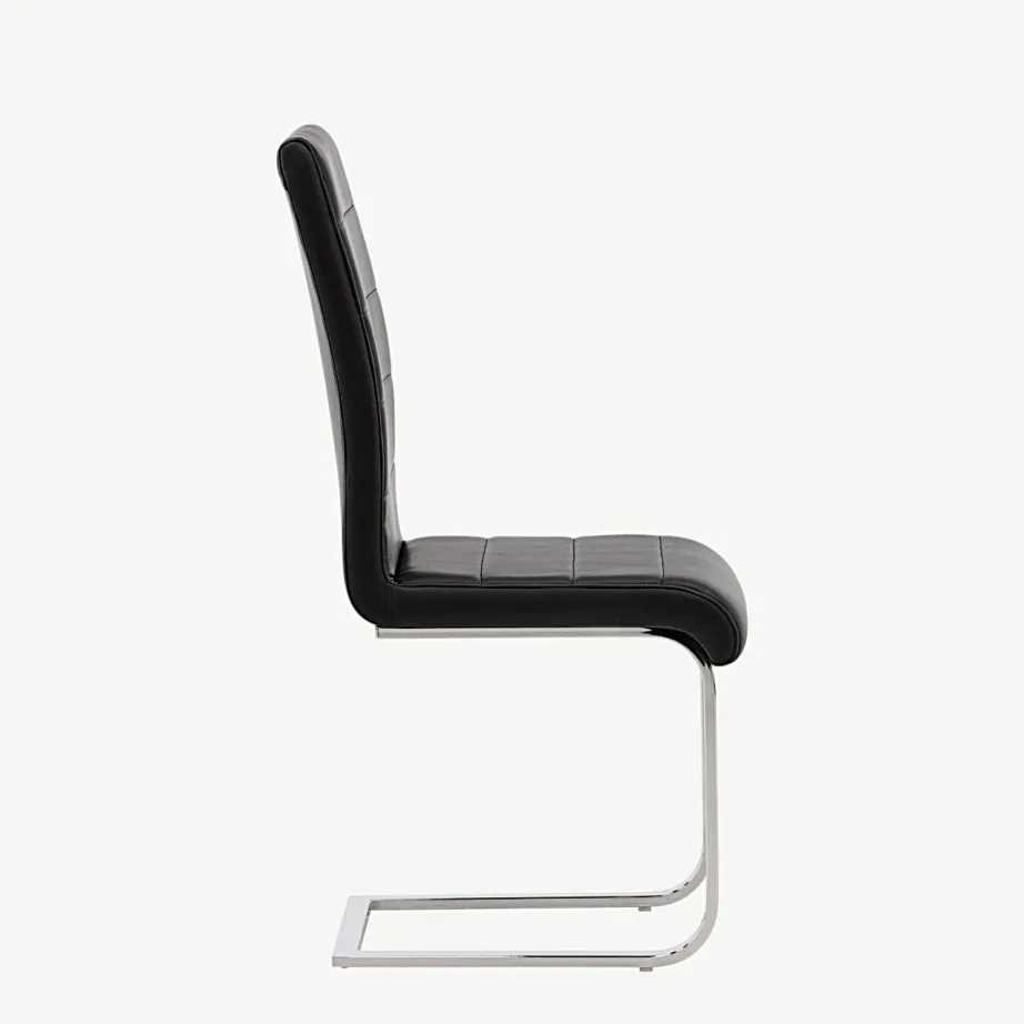 Tempo musta kunstnahaga ja kroomitud terasraamiga söögitool, 19918-458 – 2