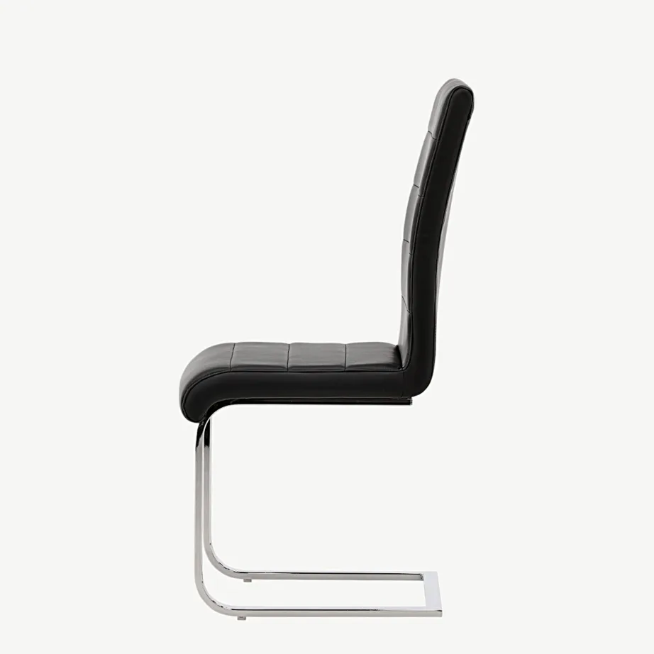 Tempo musta kunstnahaga ja kroomitud terasraamiga söögitool, 19918-458 – 7