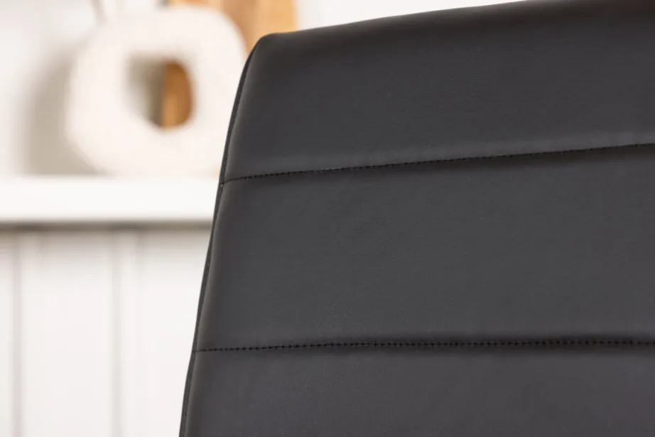 Tempo musta kunstnahaga ja kroomitud terasraamiga söögitool, 19918-458 – 10