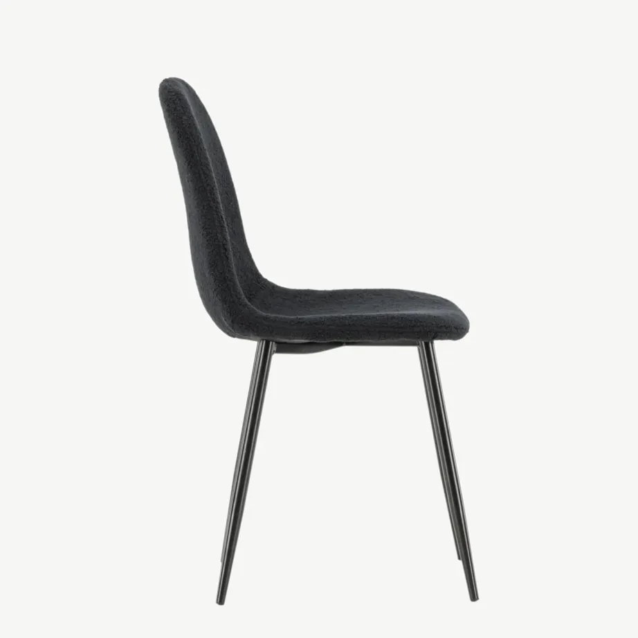 Polar söögitool mustast bukleekangast, mustad terasjalad, FSC-sertifikaadiga, 19919-100 – 2