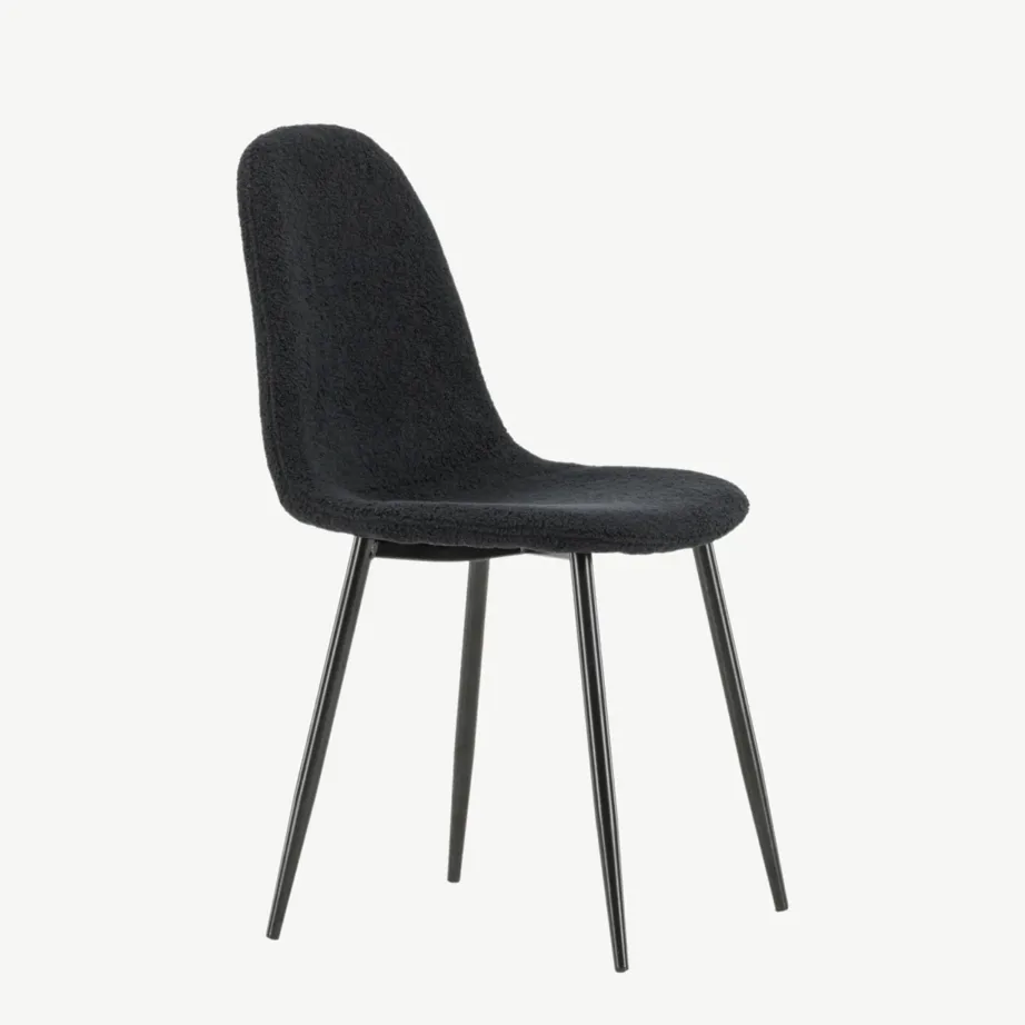 Polar söögitool mustast bukleekangast, mustad terasjalad, FSC-sertifikaadiga, 19919-100 – 3