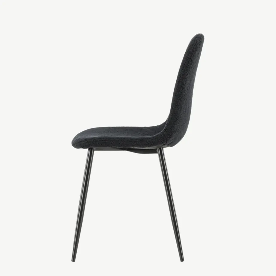 Polar söögitool mustast bukleekangast, mustad terasjalad, FSC-sertifikaadiga, 19919-100 – 7