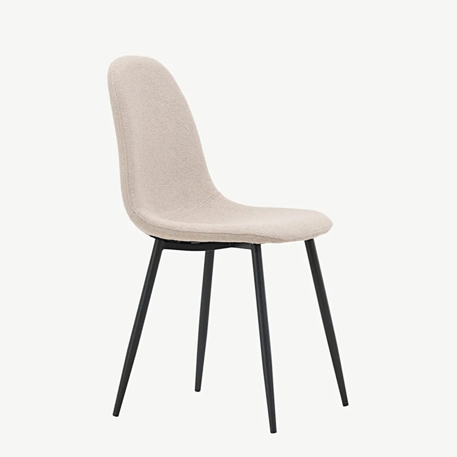 Beežist buklee-kangast söögitool Polar, mustade terasjalgadega, 19919-204 – 3