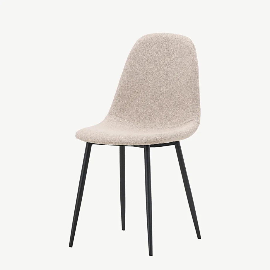 Beežist buklee-kangast söögitool Polar, mustade terasjalgadega, 19919-204 – 5