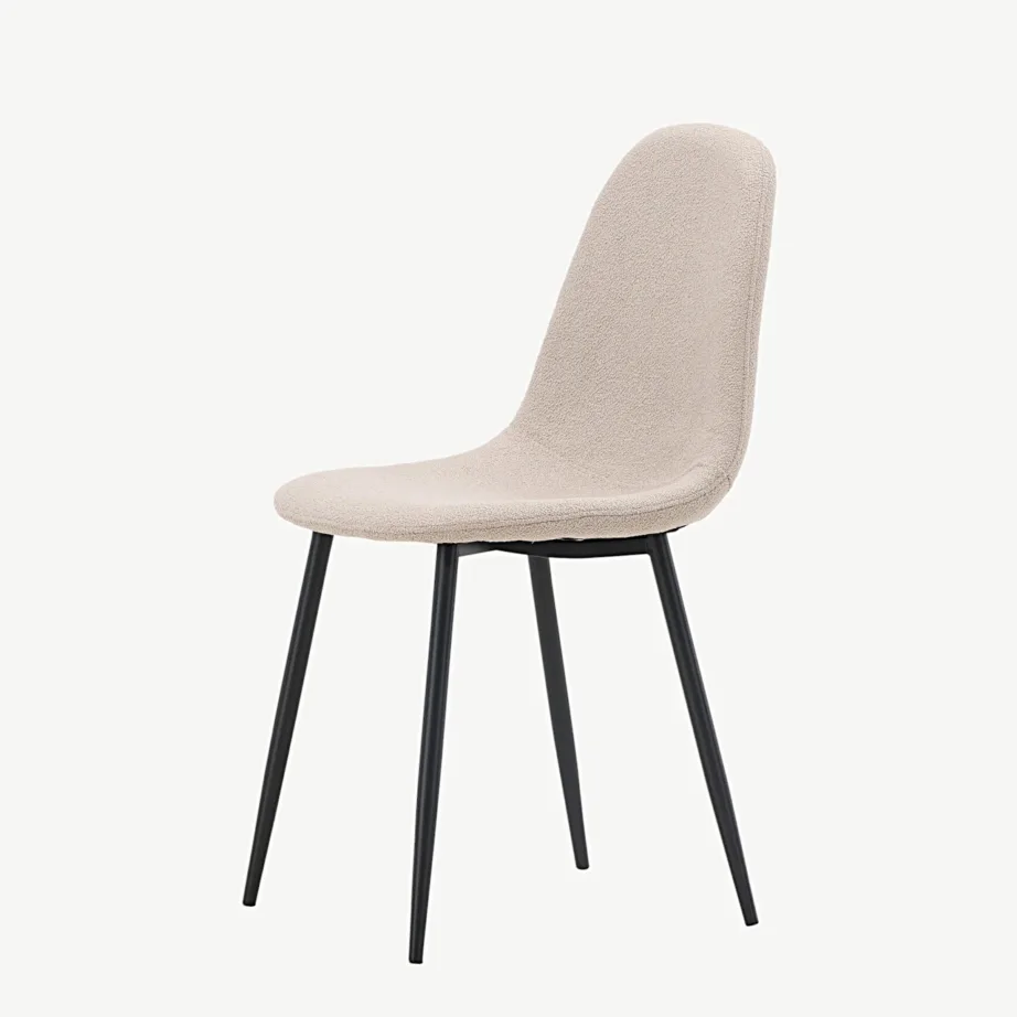 Beežist buklee-kangast söögitool Polar, mustade terasjalgadega, 19919-204 – 6