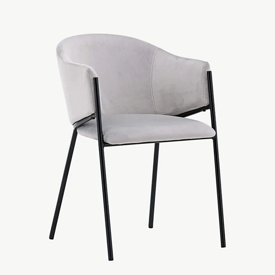 Evelina hall sametist söögitool musta terasraamiga, 19921-041 – 4