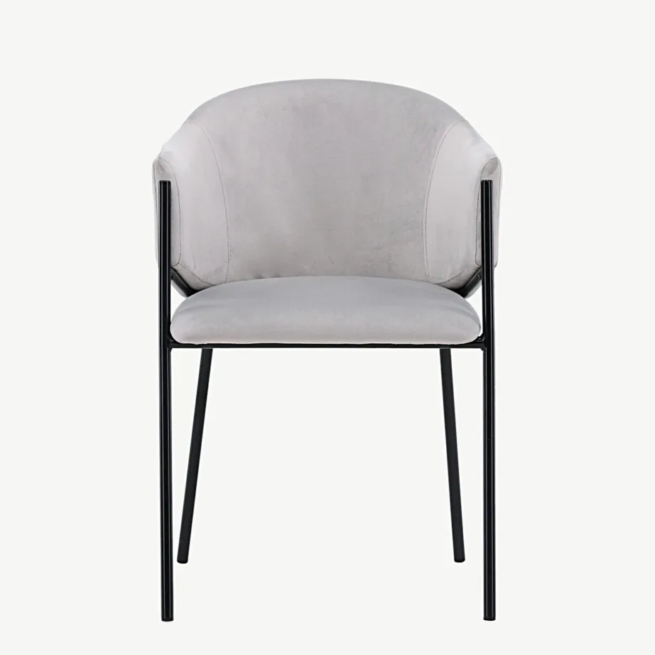 Evelina hall sametist söögitool musta terasraamiga, 19921-041 – 5