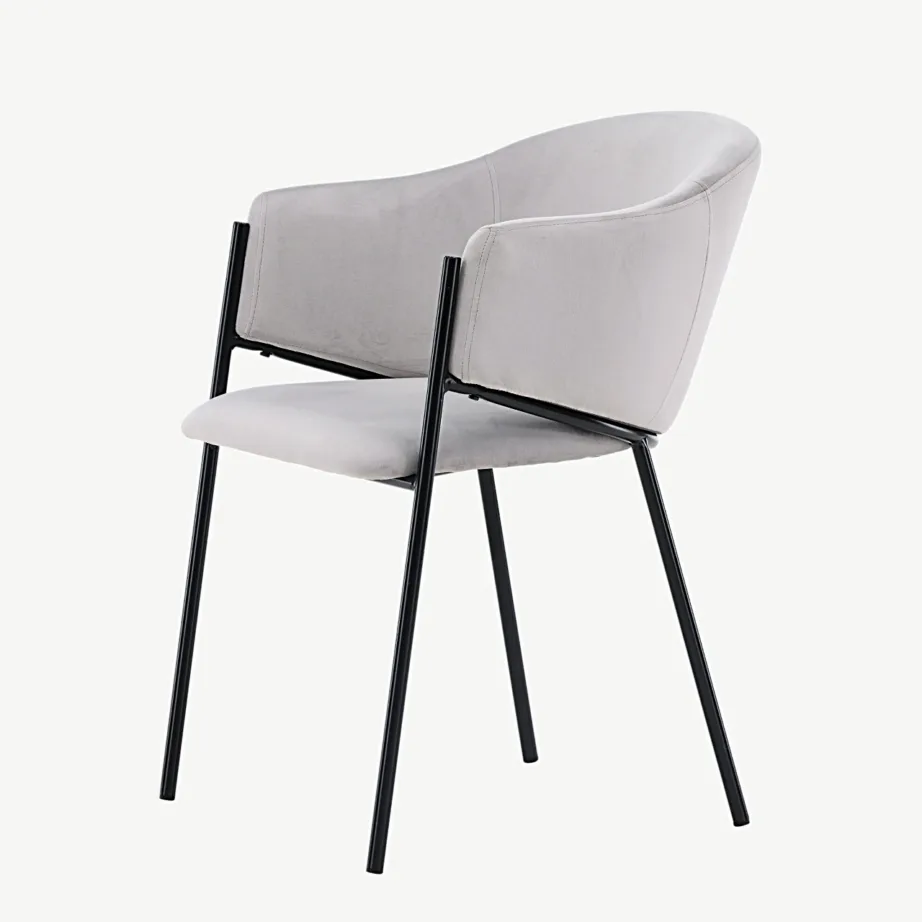 Evelina hall sametist söögitool musta terasraamiga, 19921-041 – 6