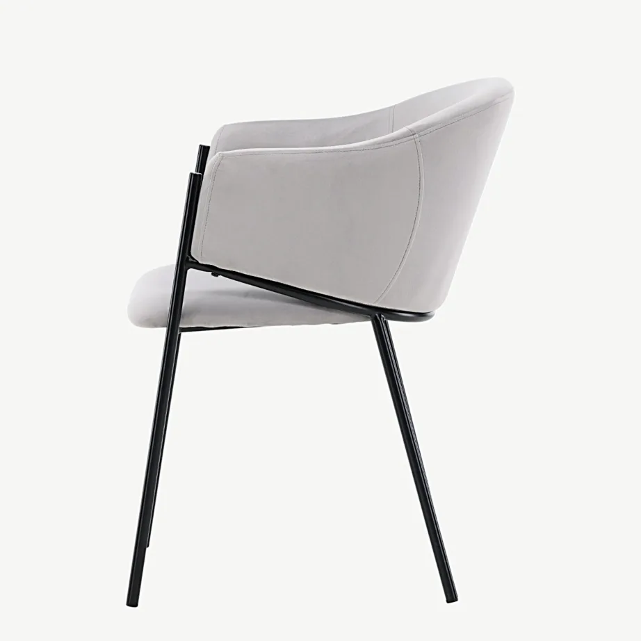 Evelina hall sametist söögitool musta terasraamiga, 19921-041 – 7