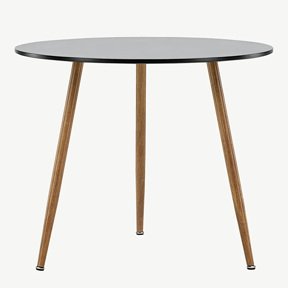 Ümmargune must söögilaud Polar (MDF, tammeimitatsiooniga terasjalad, Ø 90 cm), 19921-458 – 3