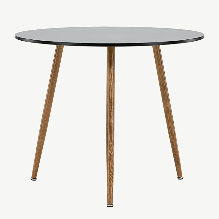 Ümmargune must söögilaud Polar (MDF, tammeimitatsiooniga terasjalad, Ø 90 cm), 19921-458 – 4