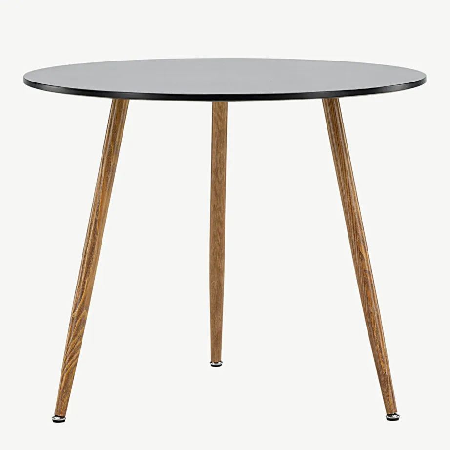 Ümmargune must söögilaud Polar (MDF, tammeimitatsiooniga terasjalad, Ø 90 cm), 19921-458 – 6