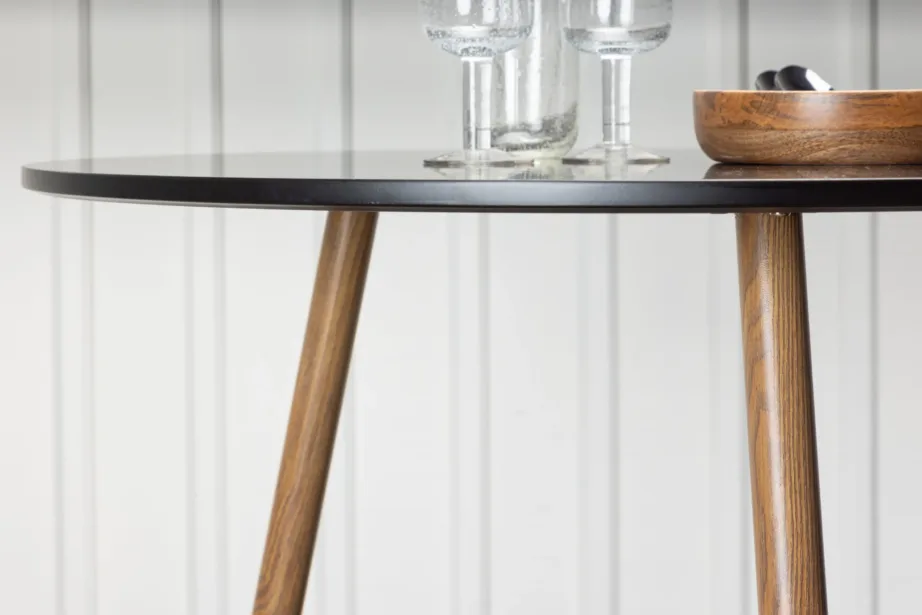 Ümmargune must söögilaud Polar (MDF, tammeimitatsiooniga terasjalad, Ø 90 cm), 19921-458 – 9