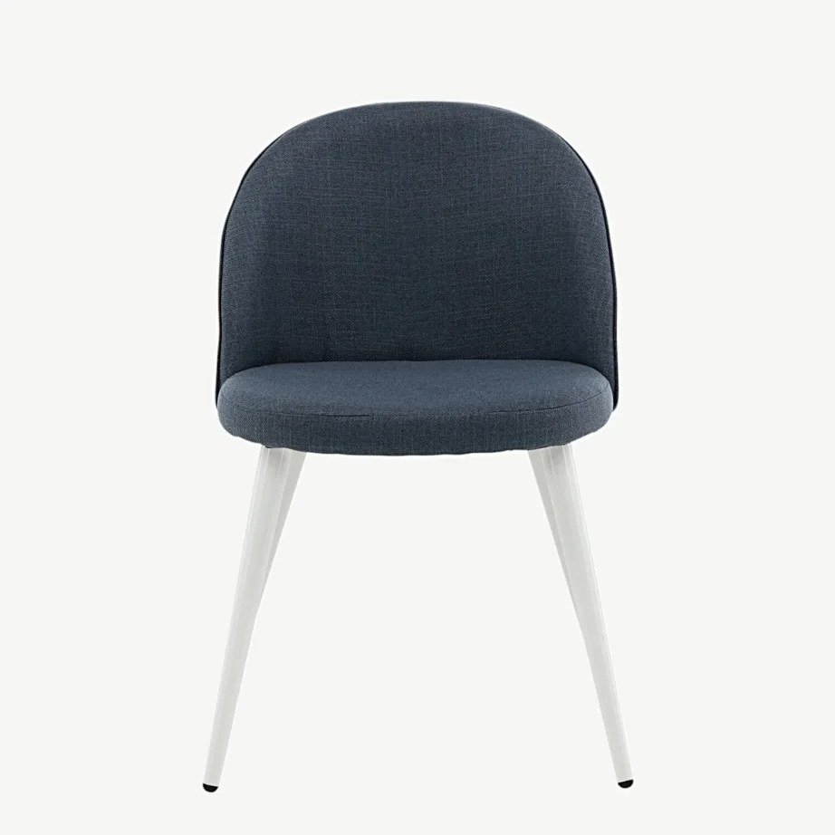 Sinine polsterdatud söögitool valgete metalljalgadega Velvet-sarjast, 19924-077 – 5