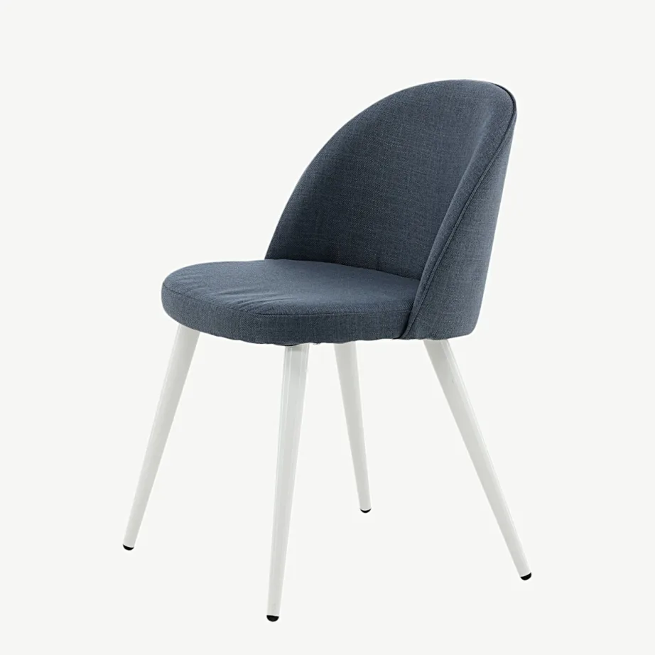 Sinine polsterdatud söögitool valgete metalljalgadega Velvet-sarjast, 19924-077 – 6