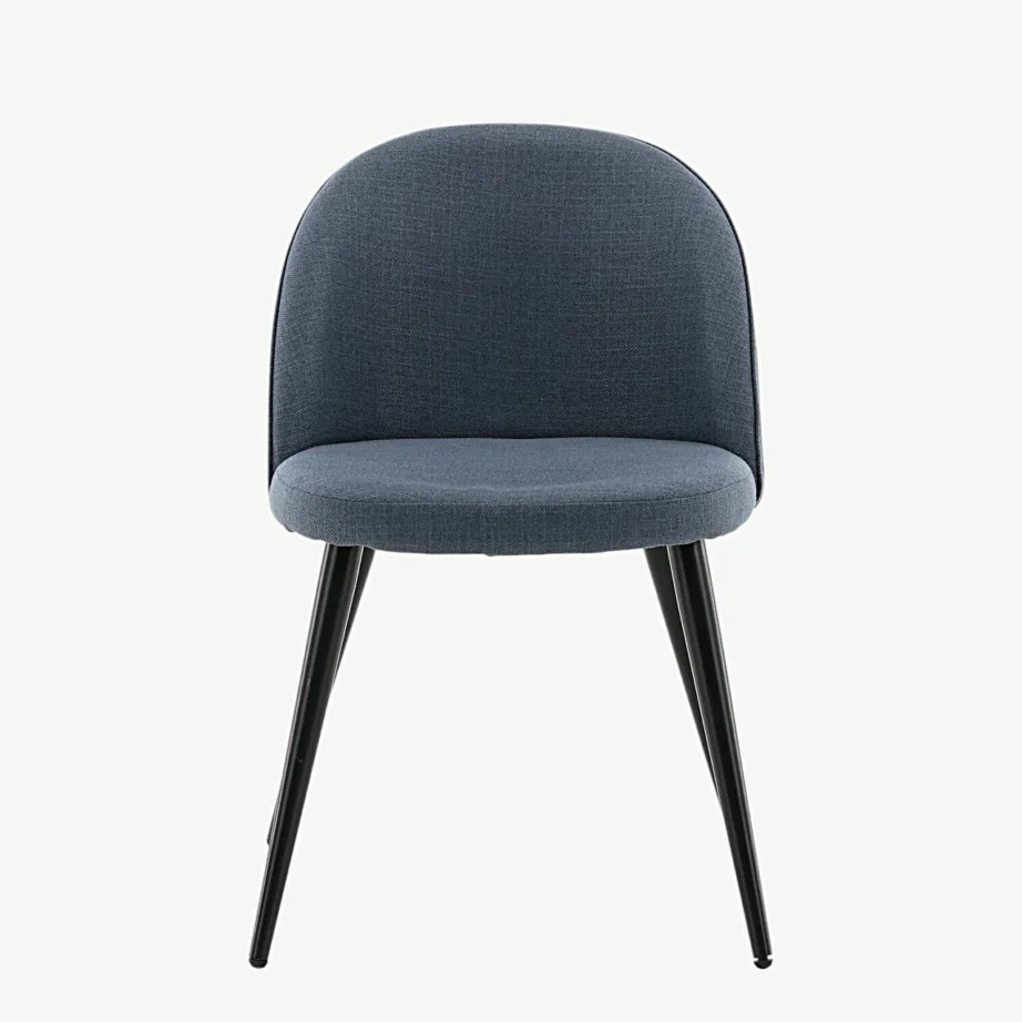 Sinine polsterdatud sametist söögitool Velvet mustade terasjalgadega, 19924-087 – 5